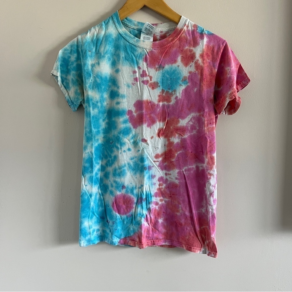 Pink & Blue Yin Yang Tie Dye Tee